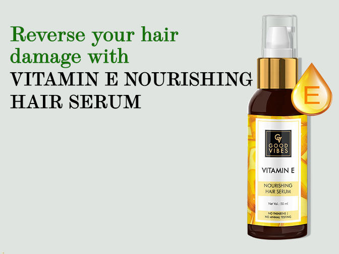 Buy Good Vibes Vitamin E Nourishing Hair Serum | Frizz Control,  Moisturizing, Hair Growth | No Parabens, No Animal Testing (50 ml) –  