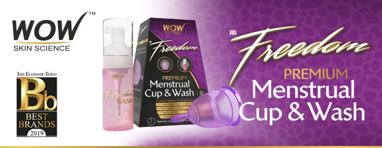 Buy Wow Skin Science Freedom Premium Menstrual Cup Wash Large Online Purplle