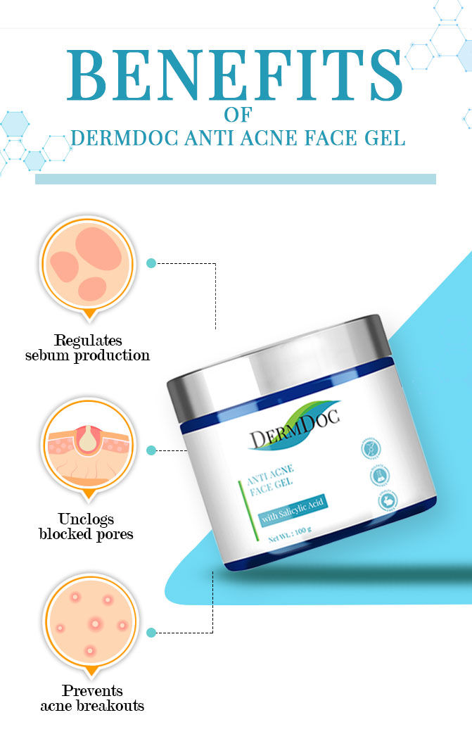 Buy DermDoc Anti Acne Face Gel with Salicylic Acid (60 g) Online Purplle