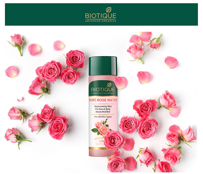 Biotique Advanced Organics Pure Rose Water Rejuvenating Mist For Face Body Steam Distilled 120 Ml biotique advanced organics bio rose pore tightening toner with himalayan waters 120 ml