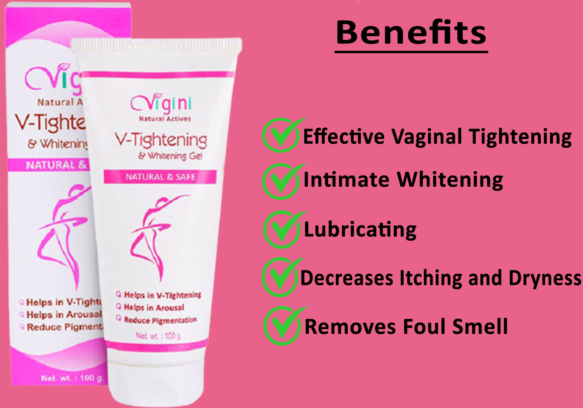 Buy Vigini 100 Natural Actives Vaginal V Tightening Whitening Tight Moisturizer Lubricant Gel