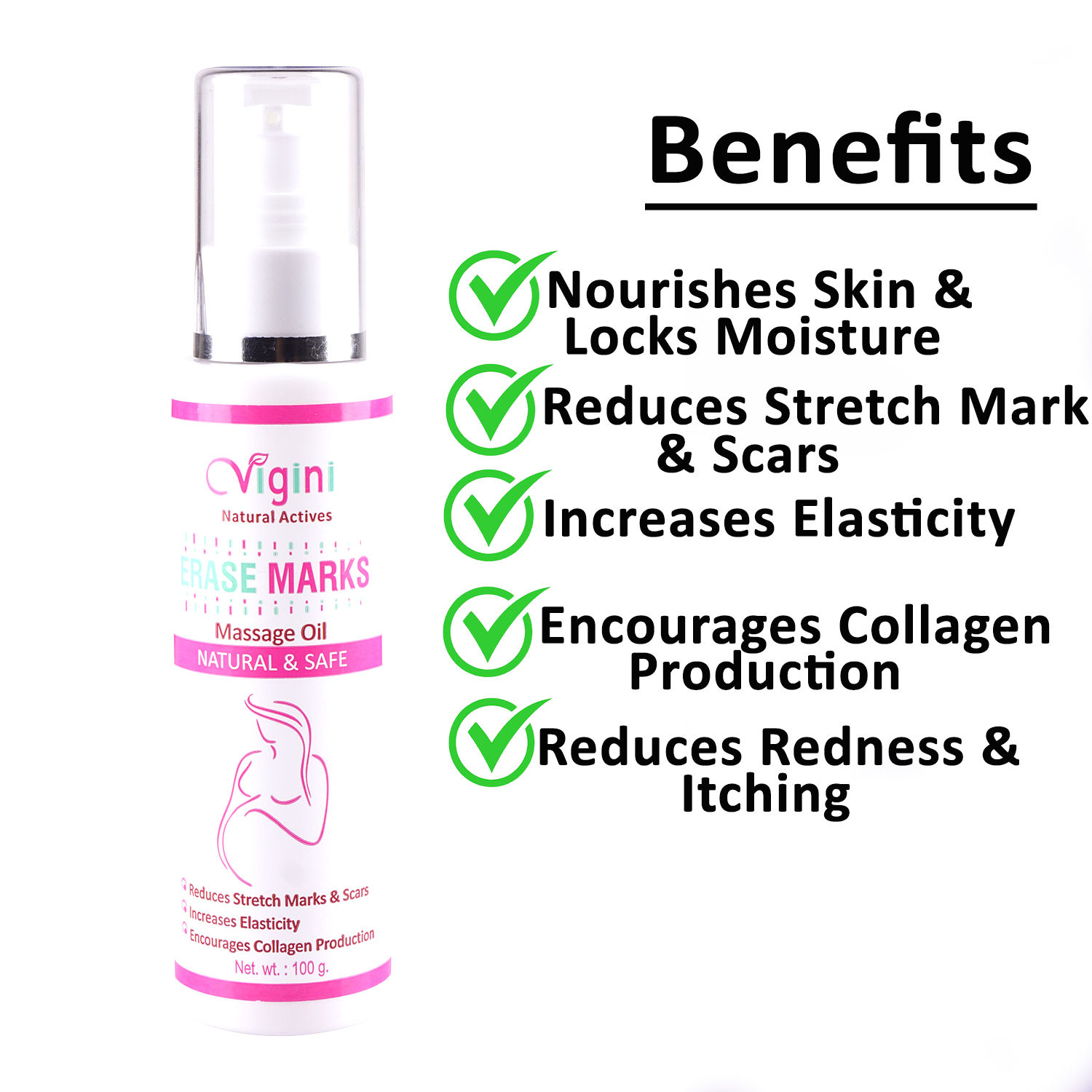 Buy Vigini 100 Natural Actives Stretch Marks Removal Oil with Bio Oils