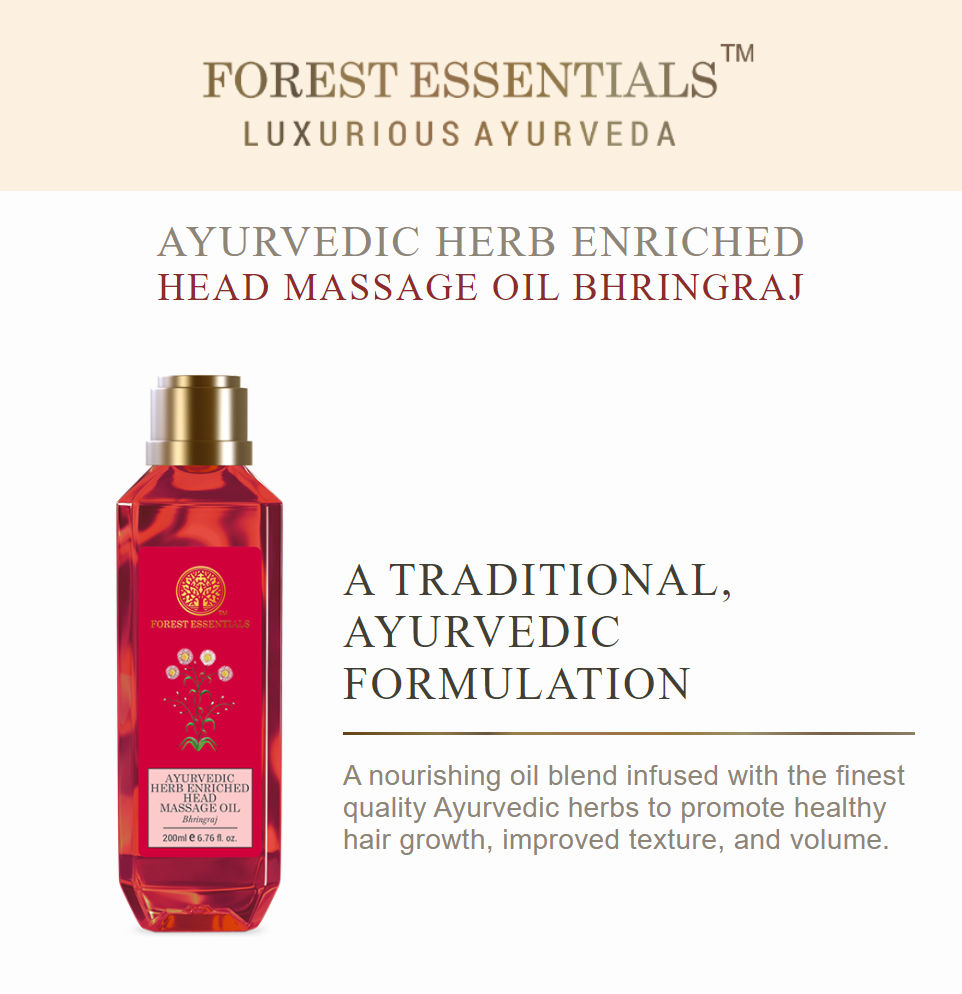 Forest Essentials Ayurvedic Herb Enriched Head Massage Oil Bhringraj 200 Ml