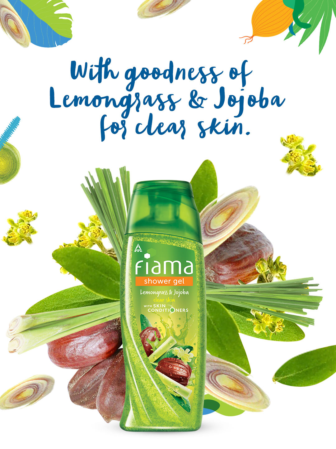 Fiama Shower Gel Lemongrass & Jojoba Body Wash with Skin Conditioners