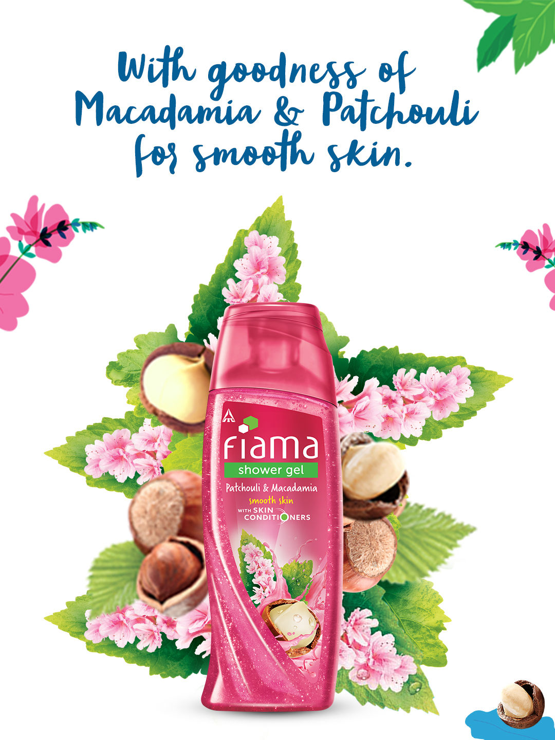 Fiama Shower Gel Patchouli & Macadamia, Body Wash with Skin