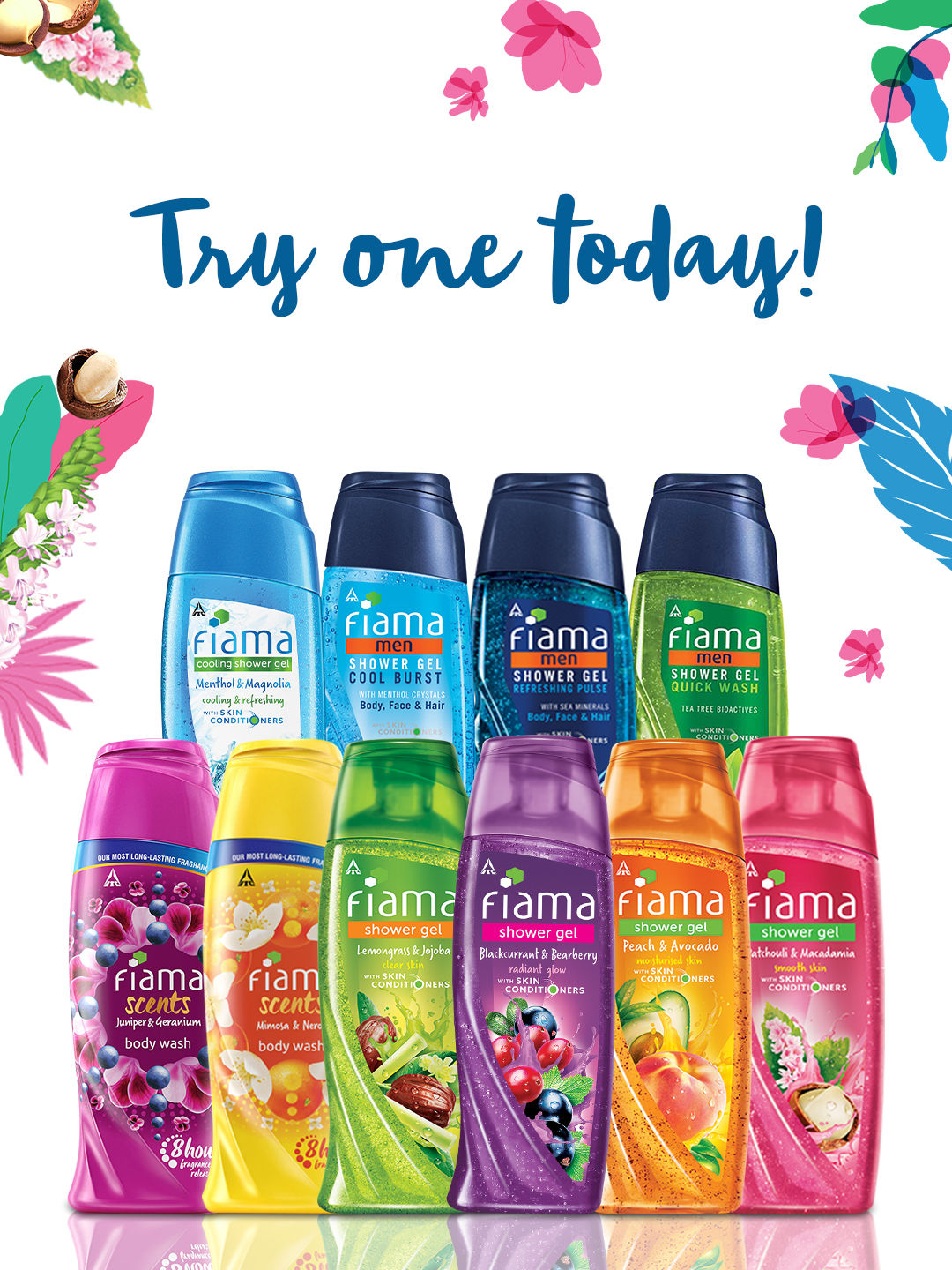 Fiama Shower Gel Patchouli & Macadamia, Body Wash with Skin