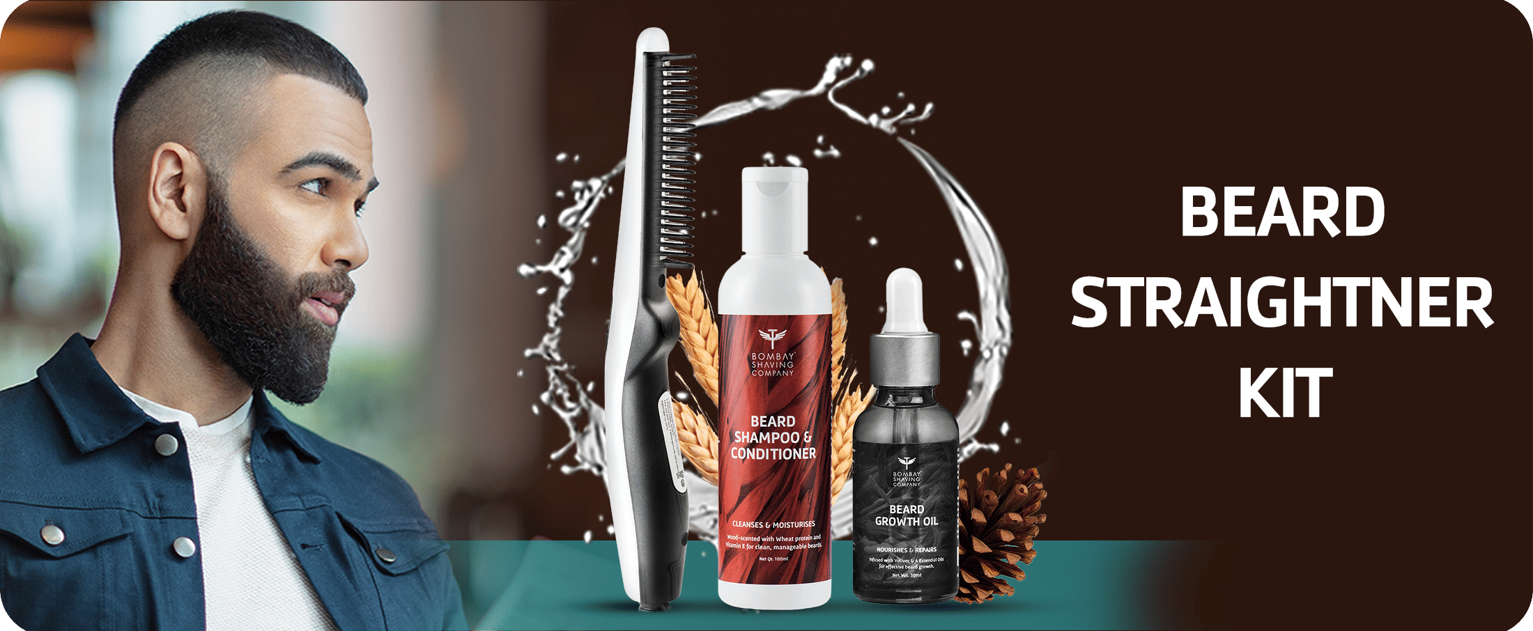 Buy Bombay Shaving Company 3in1 Beard Straightener Kit With Cedarwood