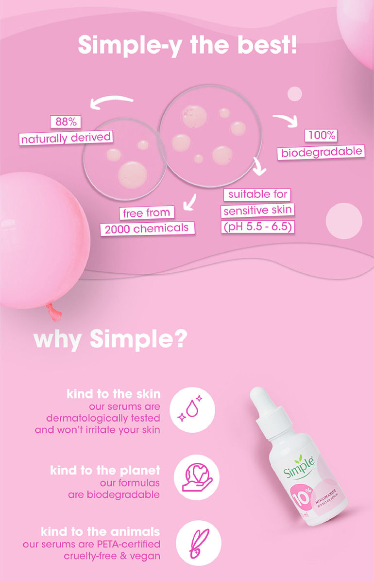 Simple Booster Serum 10 Niacinamide For Even Skin Tone, 30 ml