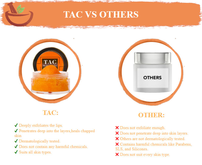 TAC The Ayurveda Co. Lip Scrub Balm Enriched With Vitamin C & E Helps