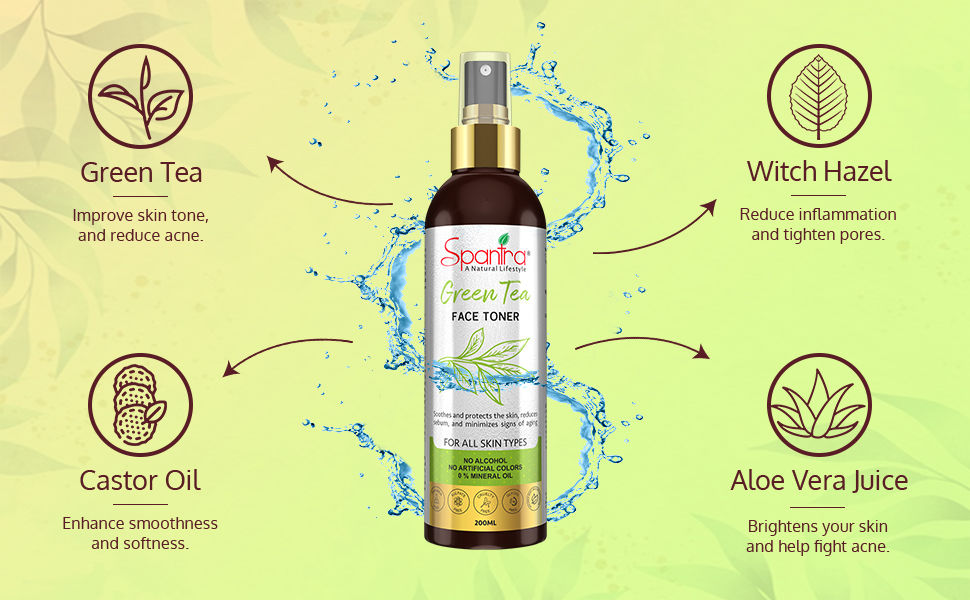 Spantra Green Tea Face Toner (200 ml)