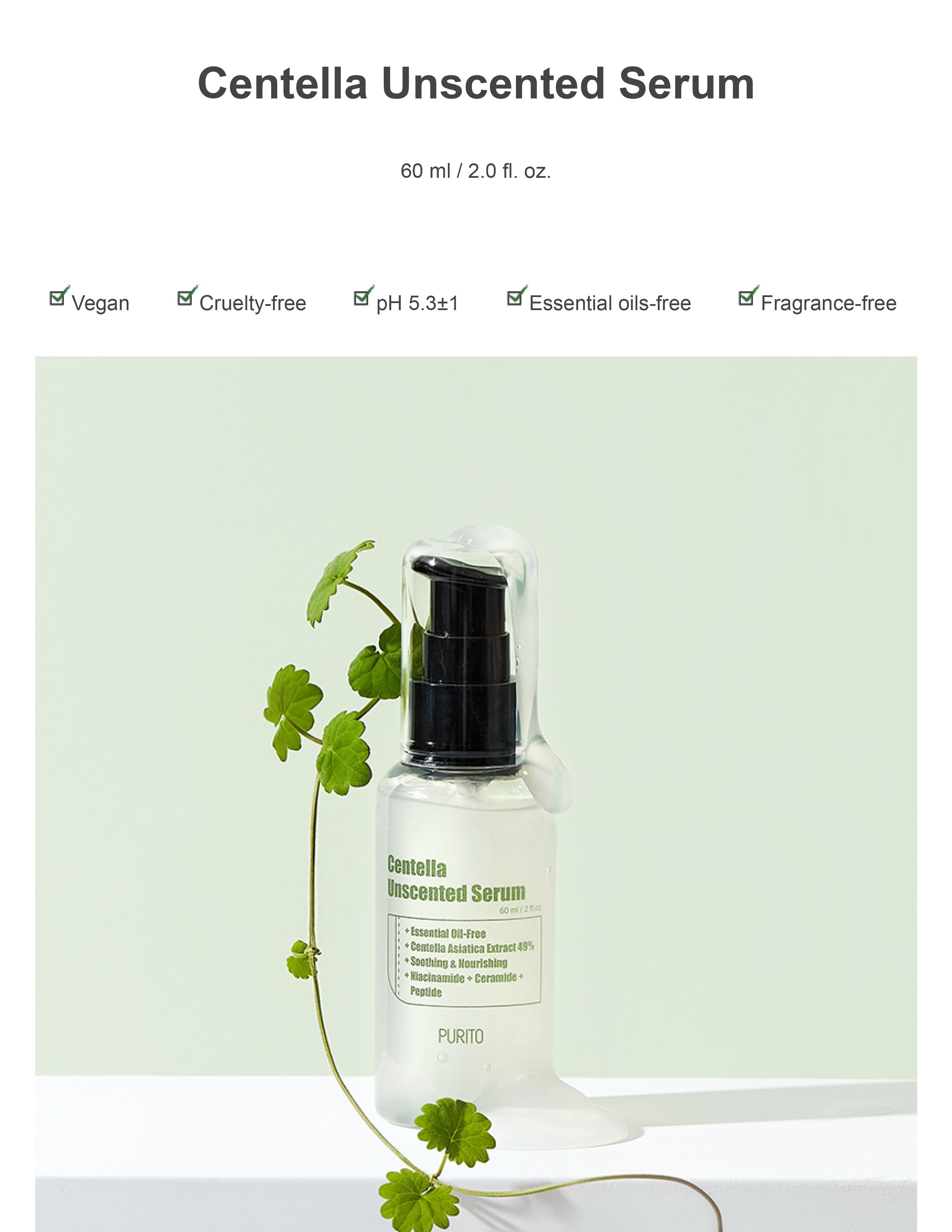 PURITO Centella Unscented Serum (60ml) | Korean Skin Care