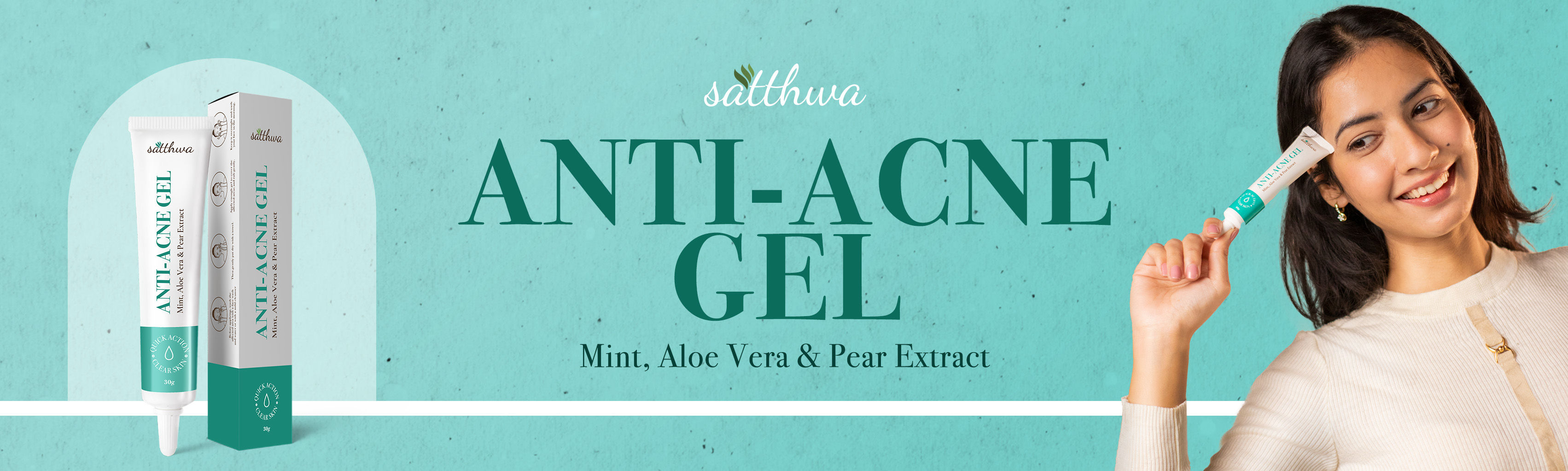 Satthwa Anti Acne Gel With extracts of Aloe vera, soybean and pear
