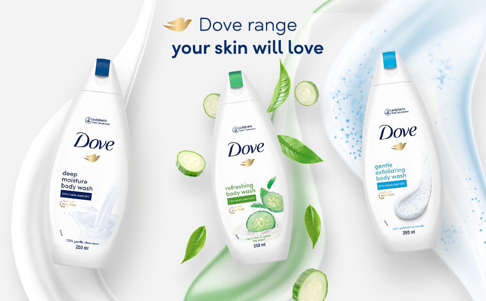 Dove Gentle Exfoliating Nourishing Body Wash, 250 Ml