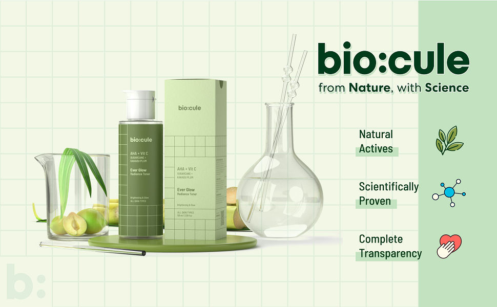 Biocule Ever Glow Radiance Toner, Glycolic Acid (AHA) & Vitamin C from