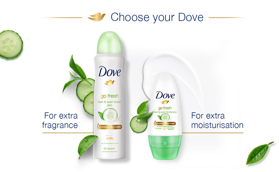 Dove Go Fresh Deodorant Roll on for Women, 50ml