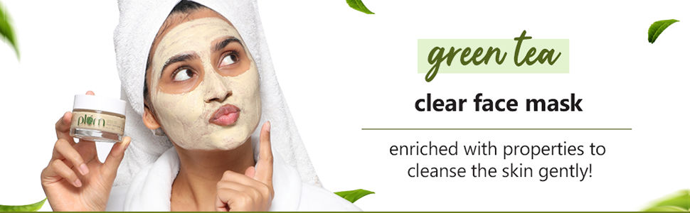 plum green tea clear face mask