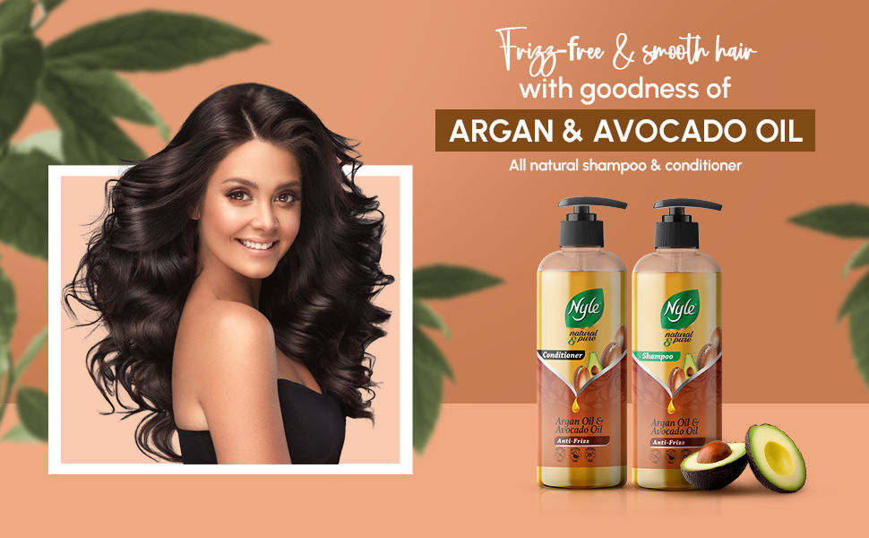 Nyle Natural & Pure Shampoo For Frizz Free Hair, With Goodness Of Argan