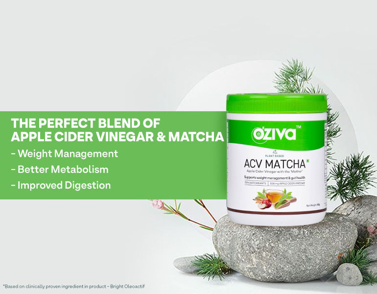 OZiva Plant Based ACV Matcha (Apple Cider Vinegar with the Mother and