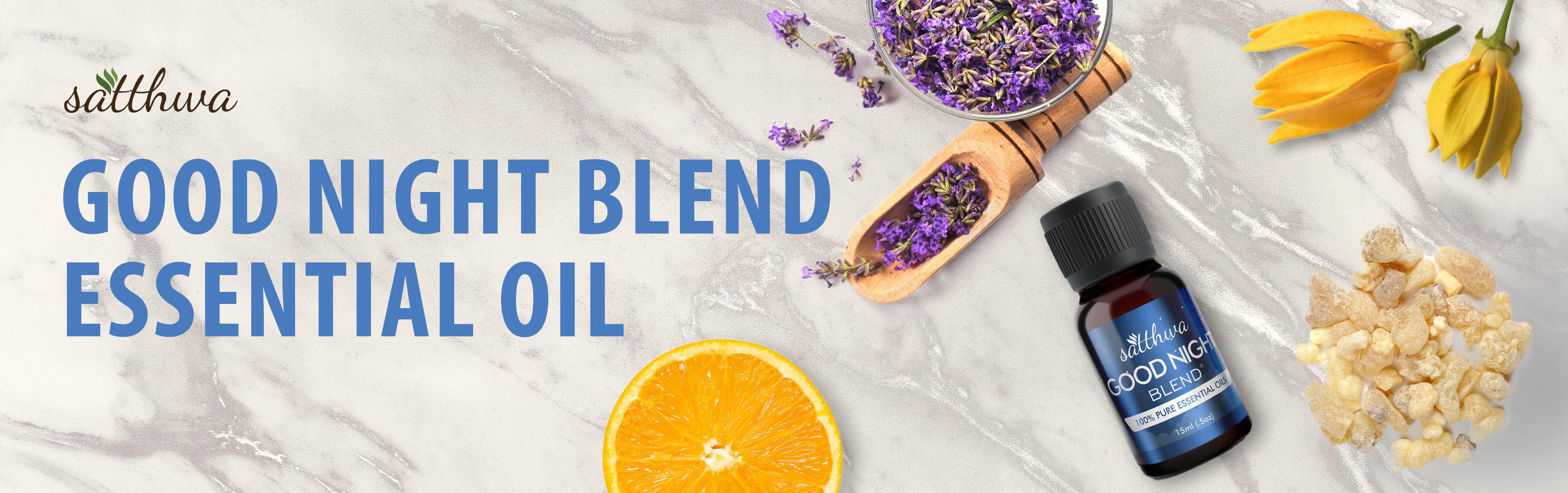 Satthwa Good Night Blend Essential Oil Lavender and Ylang Ylang for