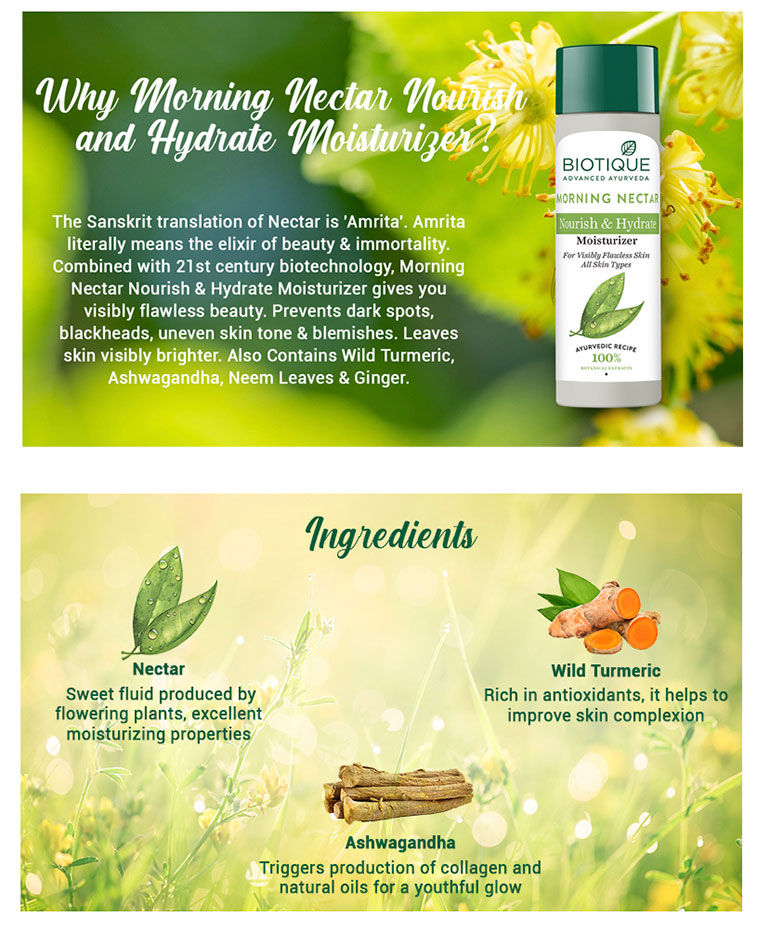 Biotique Morning Nectar Nourish & Hydrate Moisturizer (190 ml)