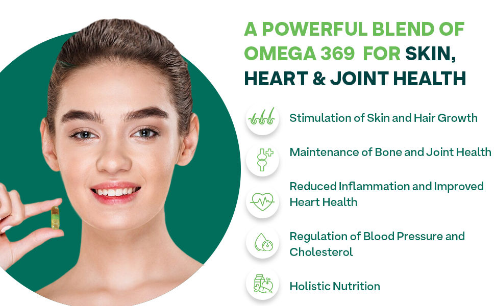 OZiva Plant Based Omega 369 for skin, heart, & joint support, 60 Veg