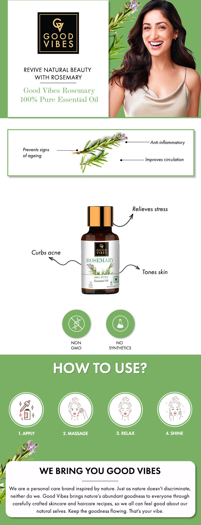 Good Vibes 100 Pure Rosemary Essential Oil(10 ml)