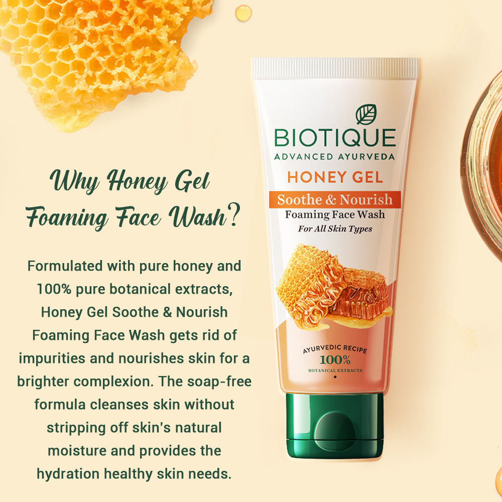 Biotique Honey Gel Soothe & Nourish Foaming Face Wash 150Ml