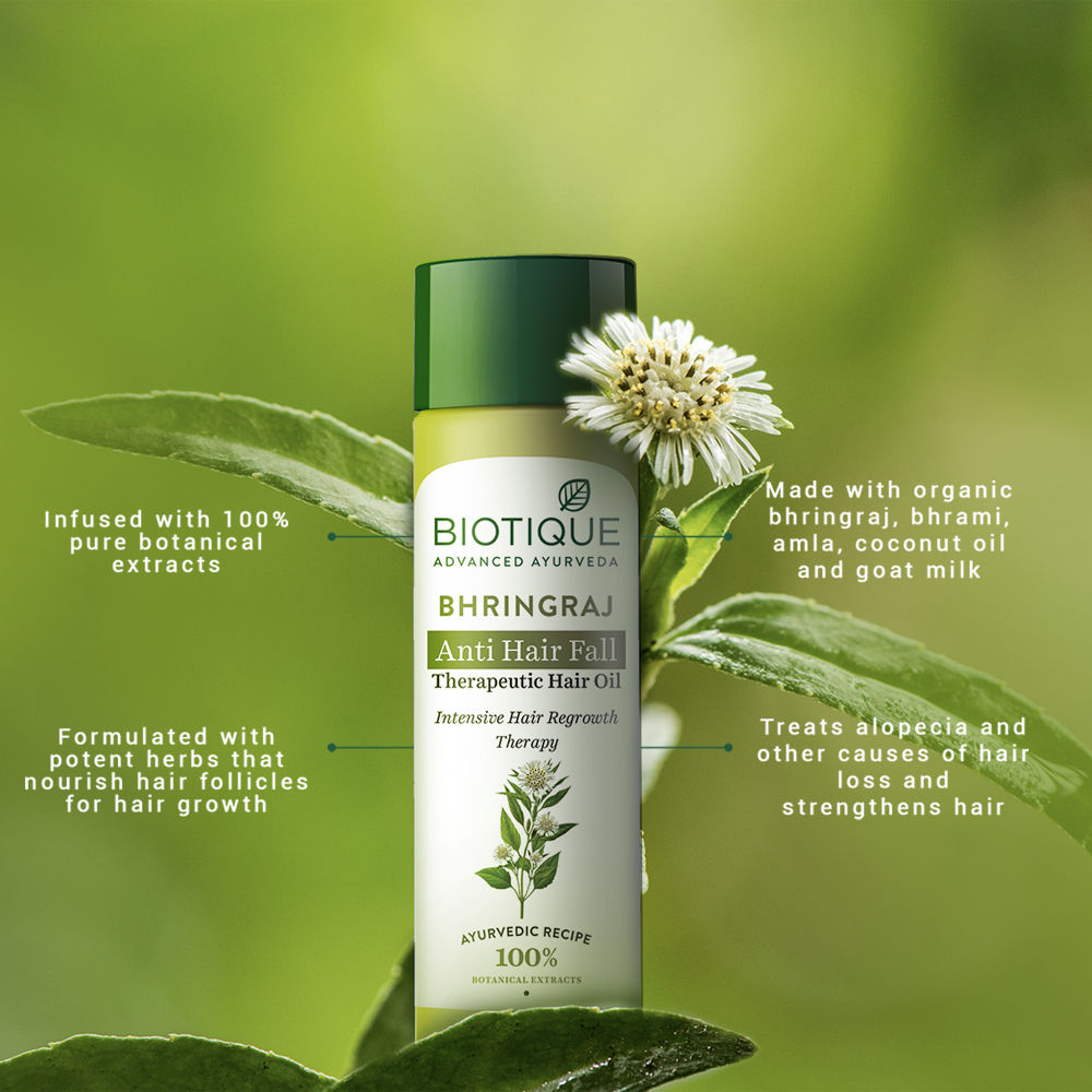 Buy Biotique Bio Bhringraj Therapeutic Oil For Falling Hair 200 ml Online   Purplle