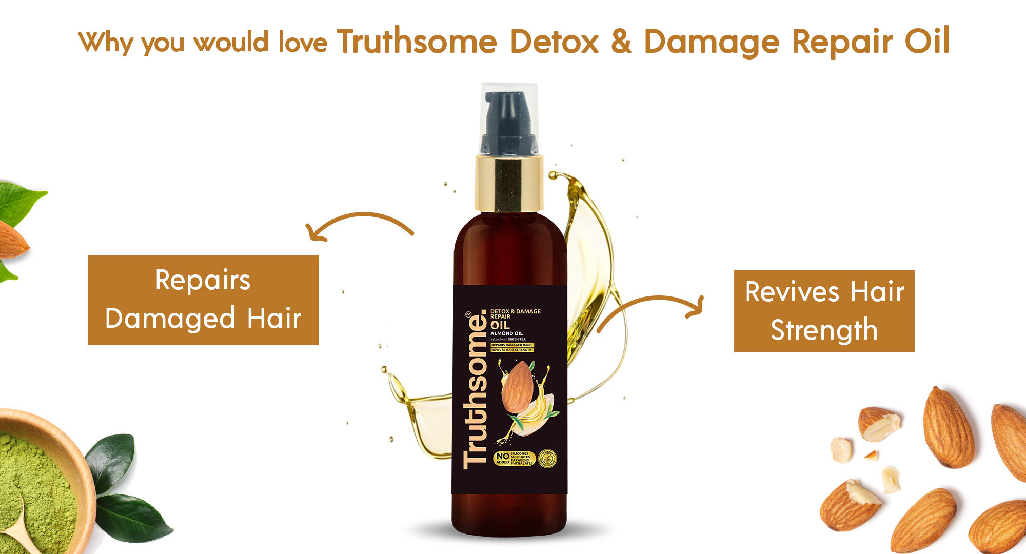 Truthsome Detox & Damage Repair Hair Oil with Almond Oil & Infused