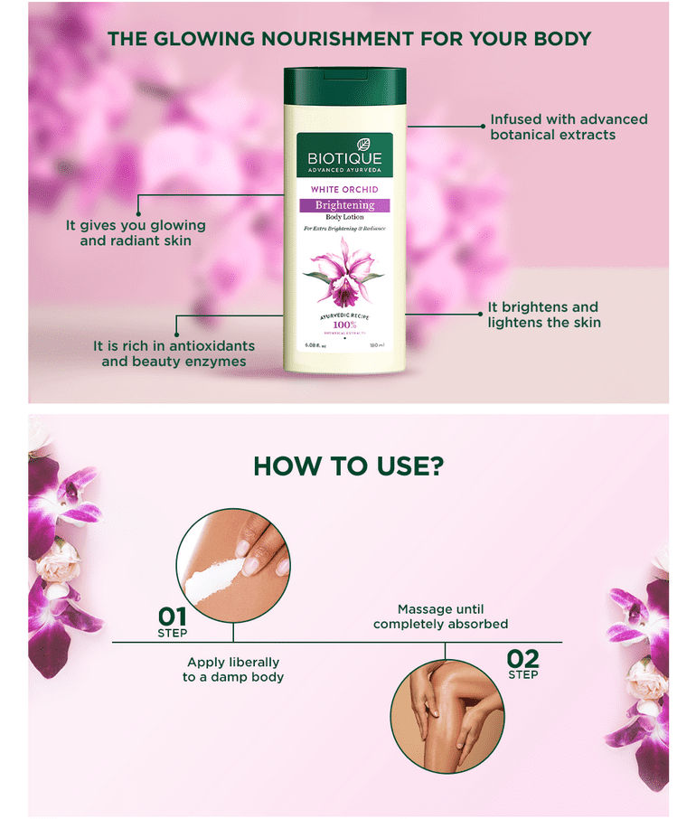 Biotique White Orchid Brightening Body Lotion 180Ml