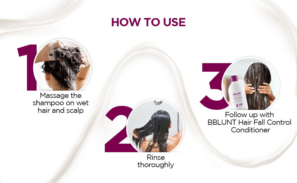 BBLUNT Hair Fall Control Shampoo with Pea Protein & Caffeine for