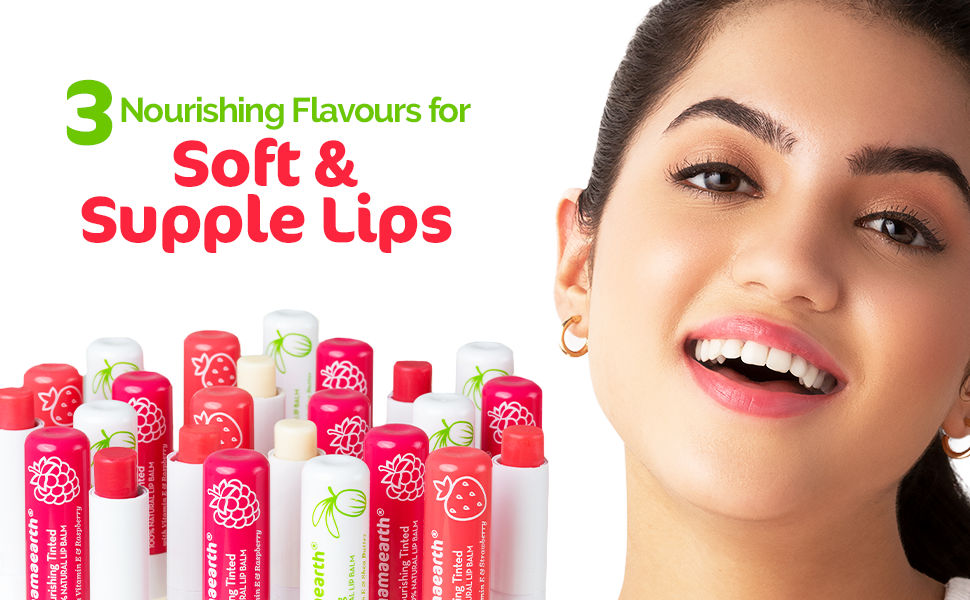 Mamaearth Nourishing Tinted 100 Natural Lip Balm with Vitamin E and