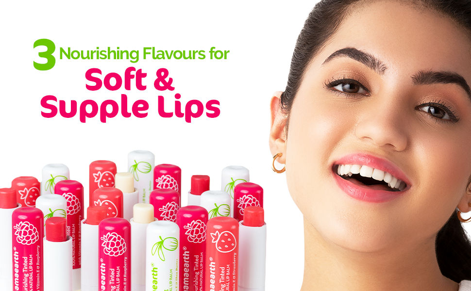 Mamaearth Nourishing Tinted 100 Natural Lip Balm with Vitamin E and