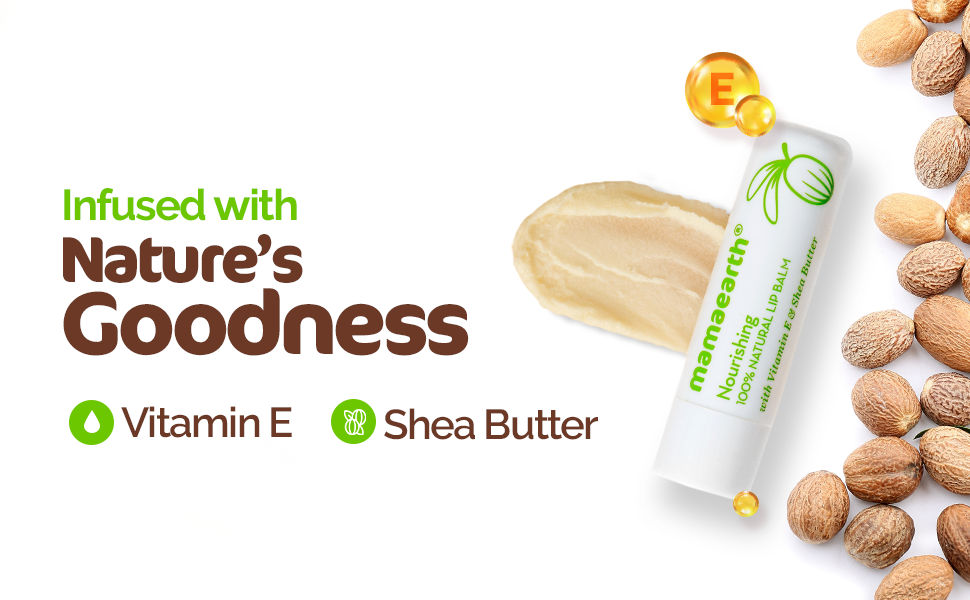 Mamaearth Nourishing 100 Natural Lip Balm with Vitamin E and Shea