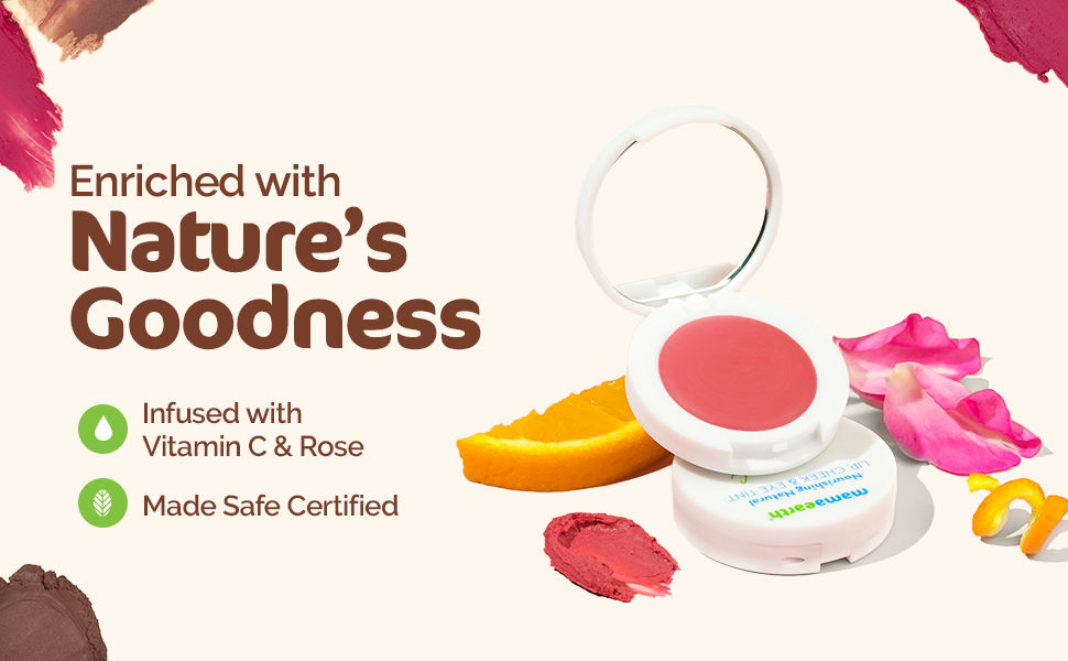 Mamaearth Nourishing Natural Lip Cheek & Eye Tint with Vitamin C & Rose