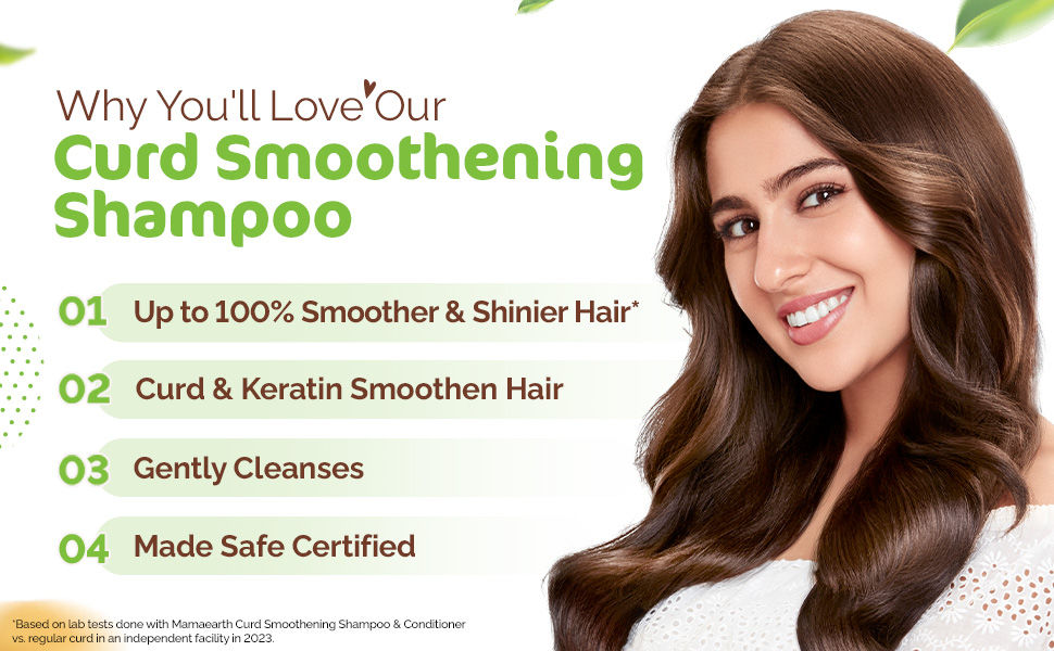 Mamaearth Curd Smoothening Shampoo with Curd & Keratin for Smooth ...