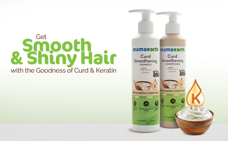 Mamaearth Curd Smoothening Shampoo with Curd & Keratin for Smooth