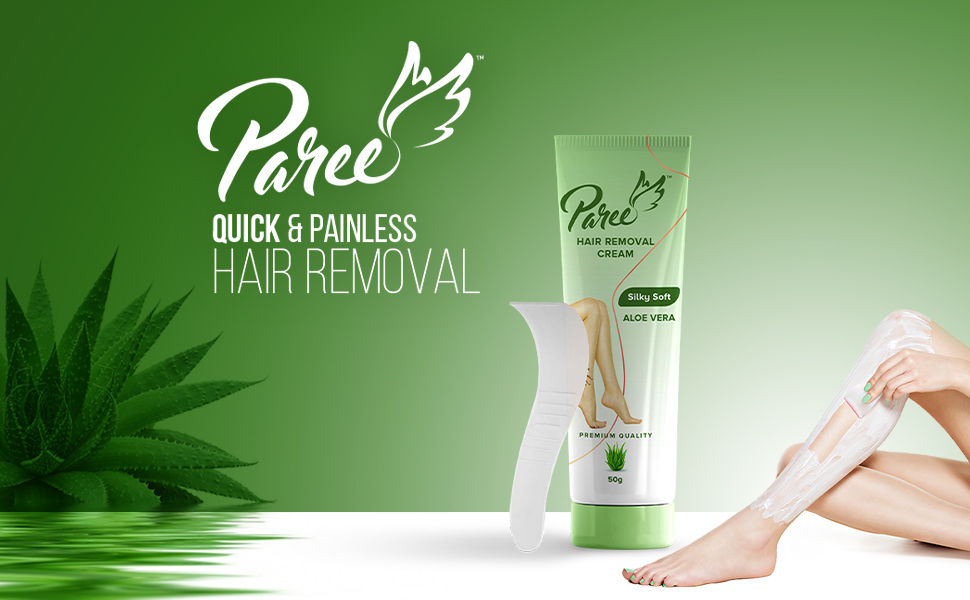 Paree Hair Removal Cream Silky Soft With Aloe Vera (50g) For