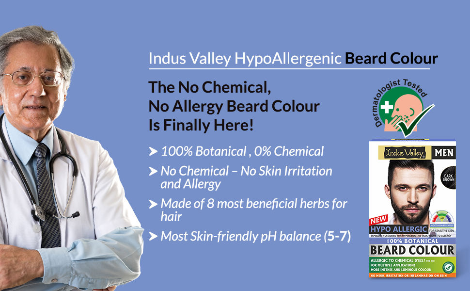 Indus Valley Men Hypo Allergic Beard Colour Dark Brown 