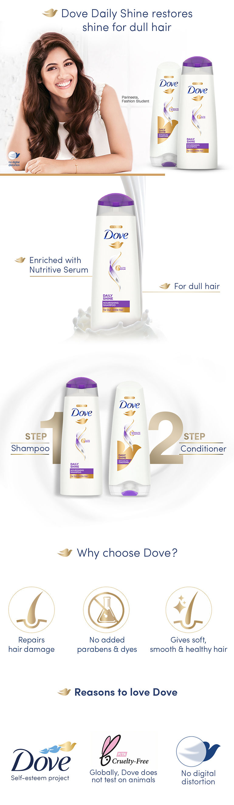 Buy Dove Daily Shine Therapy Shampoo (340 ml) Find Offers, Discounts, Reviews, Ratings