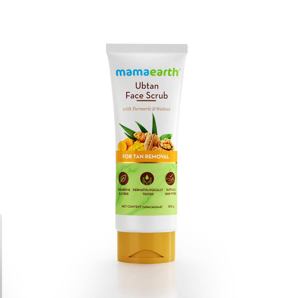 Mamaearth Ubtan Scrub For Face with Turmeric & Walnut for Tan Removal (100 g)