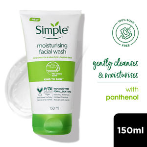 Simple Kind To Skin Moisturising Face Wash (150 ml) | For All Skin Types | No Soap, No Added Perfume, No Harsh Chemicals, No Artificial Color, No Alcohol and No Parabens - Image 1