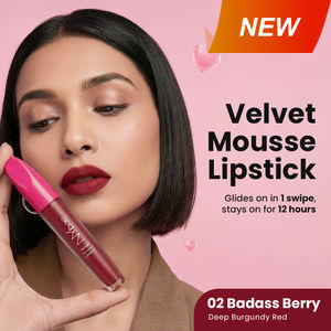 NY Bae Velvet Mousse Liquid Lipstick - Badass Berry 02 (6.5 ml) | Velvet Matte Finish | Transferproof | Smudgeproof | Ultra Light | Smooth | Moisturising Plum Lipstick - Image 1