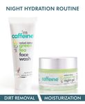 mCaffeine Green Tea Night Hydration Routine | Vitamin C | Dirt Removal, Moisturization | Face Wash, Night Gel | All Skin | Paraben & SLS Free 150 ml