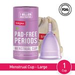Sirona Reusable Menstrual Cup with FDA Compliant Medical Grade Silicone - Large