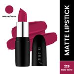Swiss Beauty Pure Matte Lipstick Bold Wine 228 (3.8 gm)