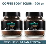 mCaffeine Naked & Raw Coffee Body Scrub, Pack of 2 | Exfoliation, Tan Removal | Oily/Normal Skin | Paraben & SLS Free 200 gm
