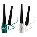 AYA Waterproof Eyeliner, Set of 2 (Green and Silver)