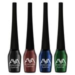 AYA Waterproof Eyeliner, Set of 4 (Black, Brown, Blue, Green)