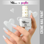 NY Bae Creme Nail Paint - Cloud Grey 15 (10 ml) | Grey | Rich Pigment | Chip-proof | Full Coverage | Travel Friendly | Vegan